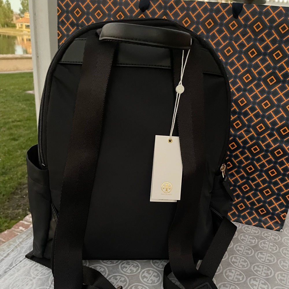 NWT tory burch ella nylon backpack in black 88368 - Picture 4 of 11